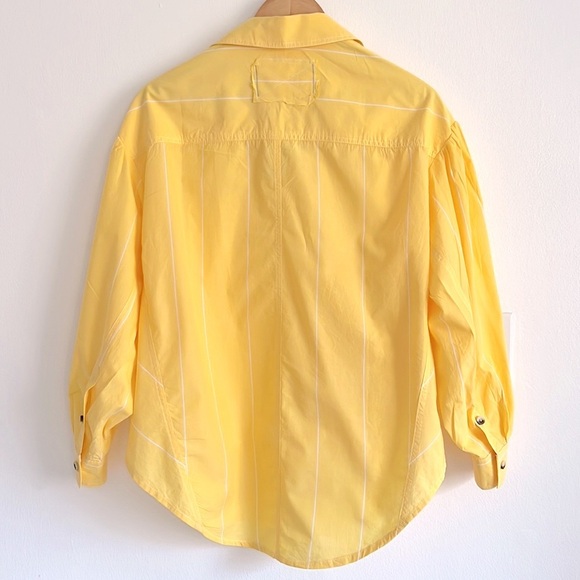 Free People Happy Hour Stripe Button Down Top Yellow Combo NWT - Picture 7 of 17